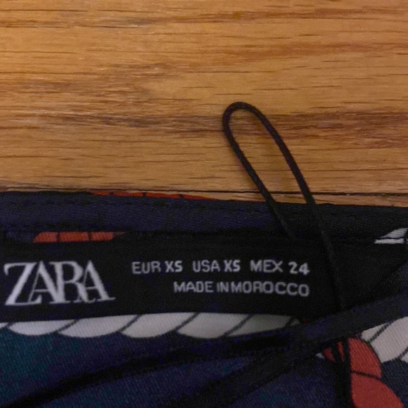 NWT ZARA XS Button Front Nautical Dress - Picture 15 of 15